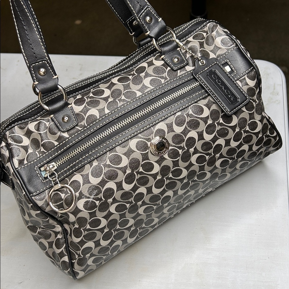 Coach Signature Coated Canvas and Leather Chelsea Satchel - Picture 15 of 16